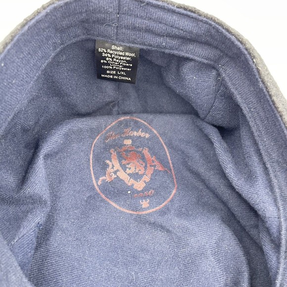 The Harbor Size L / XL Wool Blend Gray Stripe Cabbie Flat Cap Beret - Picture 12 of 15